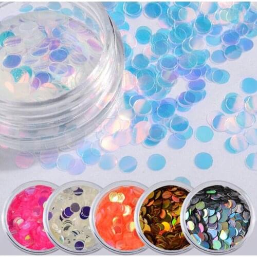 6box/set Round Slim Magic Nail Glitter Sequins Symphony Sparks Nail Patch Phototherapy DIY Dotted Ornaments