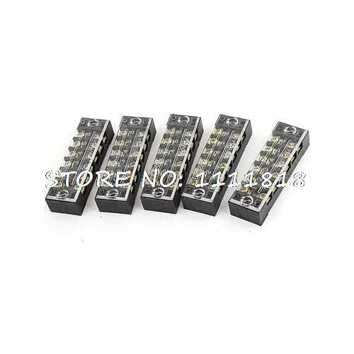 600V 15A 12-Position Screw Electric Barrier Terminal Block Cable Connector 5 Pcs
