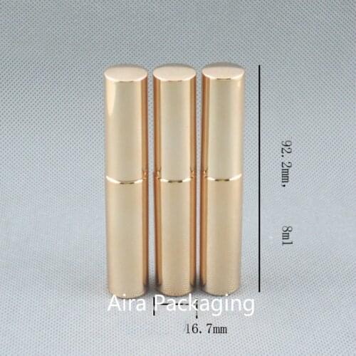 8ML Gold Elegant High Class Mascara Bottle Round Empty Plastic Cosmetic Eyelashes Cream Storage Tube 50pcs/lot