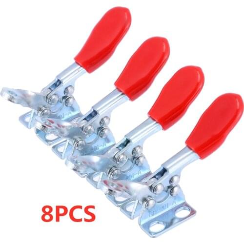 8pcs GH-201A Horizontal Quick Release Toggle Clamps Set 27KG Quick Release Tool Vertical Toggle Clamp Quick Hand Tool Release
