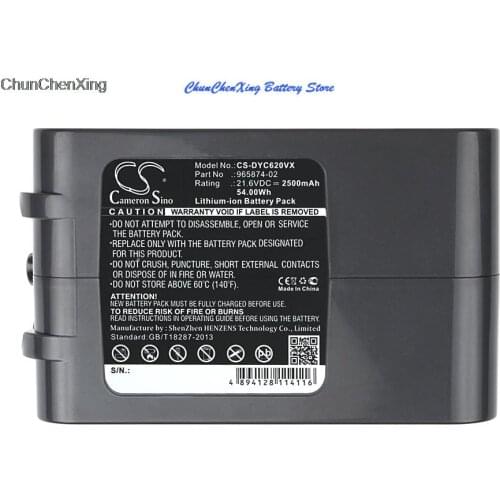 Cameron Sino 2500mAh Battery 965874-02 for Dyson DC58, DC59, DC61, DC62, DC72, V6