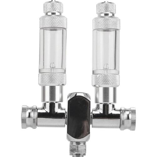 Aquarium Multi Way CO2 Distributor Splitter Needle Valve Stainless Steel 2Ways Solenoid Regulator Check Valve Bubble Counter