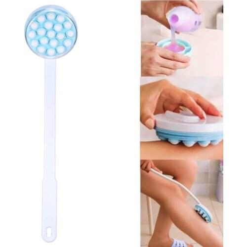 Long Handled Lotion Oil Cream Applicator Body Leg Back Bath Brush Massager Massaging Tool Rubbing Brush Bath Supplies Tools