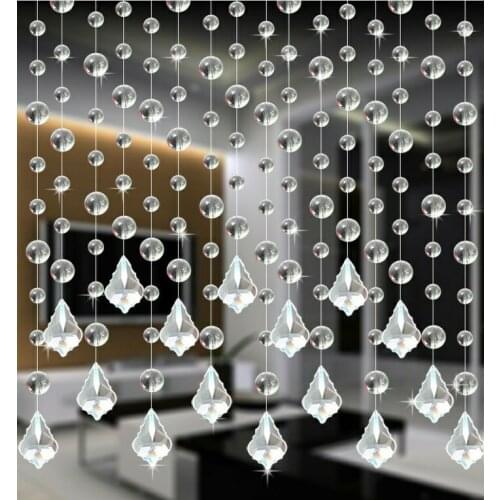 Free Shipping Customized Size 10 meters Glass Crystal Beads Curtain Window Door Curtain Passage Wedding Backdrop
