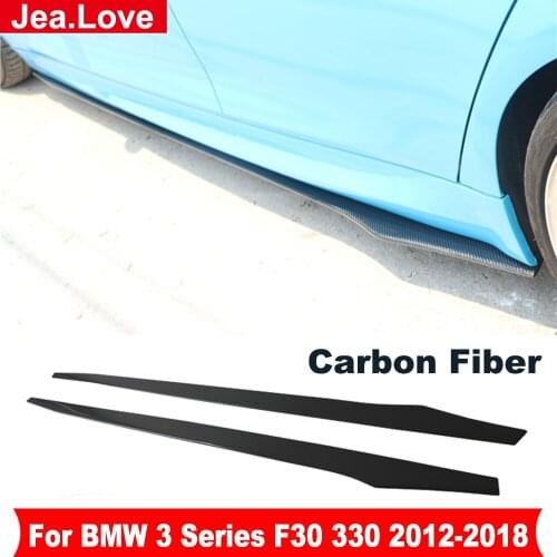 Real Carbon Fiber Side Skirts Small Body Protect Kits Part Door Aprons For BMW 3 Series F30 330 2012-2018 Car Modification