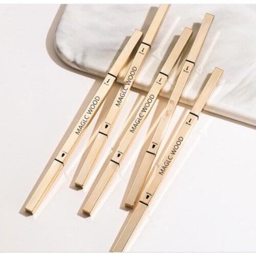 120pcs/lot DIY Double Fine Anti-Sweat No Dizziness Eyebrow Pencil Star Anise Small Gold Bar Natural Eyebrow Brush Makeup HA2413