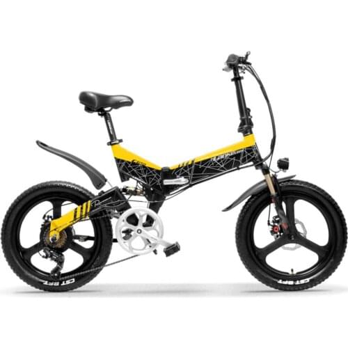 20'' Mountain Bike 7 Speed Electric Bicycle Bike 400W 10.4Ah/14.5Ah Hidden Li-ion Battery 5 PAS Front & Rear Suspension Ebike