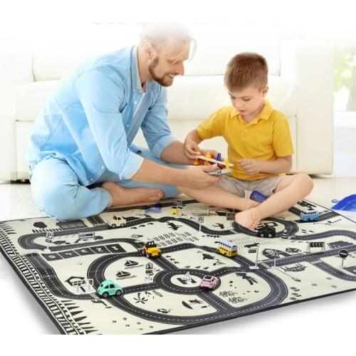 Map​ Game Mats City Traffic Car Park Play Mat Waterproof Parking Lot Kids Playmat Kid Rug Educational Toys For Children Boy Girl