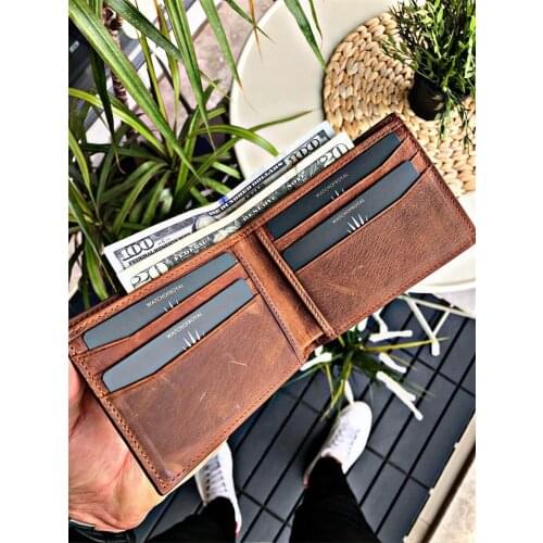 WEASLEY CRAZY TAN GENUINE LEATHER WALLET