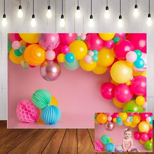 Mehofond Photography Background Colorful Balloon Princess Birthday Girl Baby Shower Party Portrait Backdrop Photo Studio Props