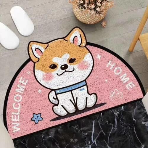 Cartoon Sand Scraping Dust Door Mat Welcome Doormat Hallway Bath Non-slip Rug Dust Removal Carpet Wire Loop Footpad Doormat