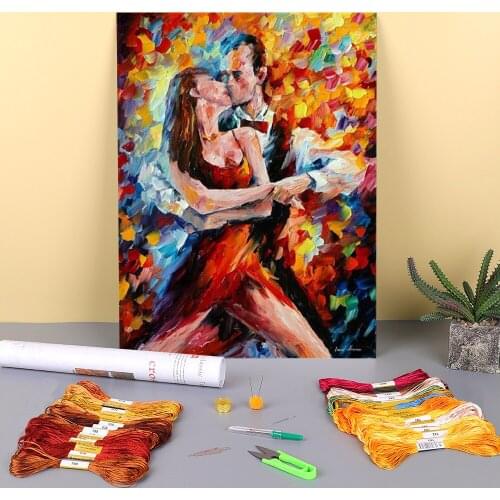 In The Rhythm Tango Printed 11CT Cross-Stitch DIY Embroidery Set DMC Threads Knitting Painting Handmade Handiwork Room