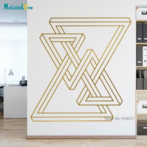 Irregular poly Decor Geometric Series Sticker Office Decals YOGA Studio Removable Vinyl wall Art sticker decal Waterproof JH026