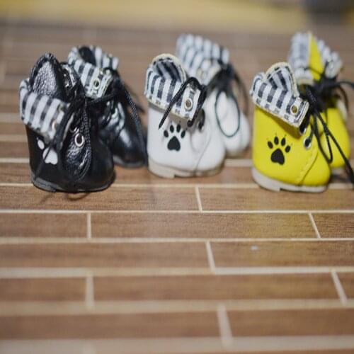 New Ob11 [ Leather Footprint Boots] Obitsu11 Shoes (Suitable For Cu-Poche,Middle Blyth,1/12Dolls)