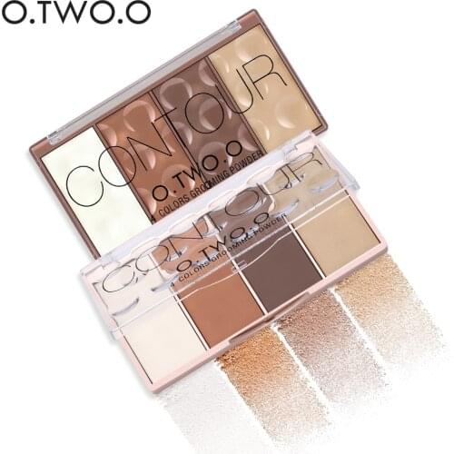 O.TWO. O Four-color Blush and Trim Powder Plate Shadow-modifyed Face Contour Trim 4 Sets of Colors Makeup Cosmetic Set
