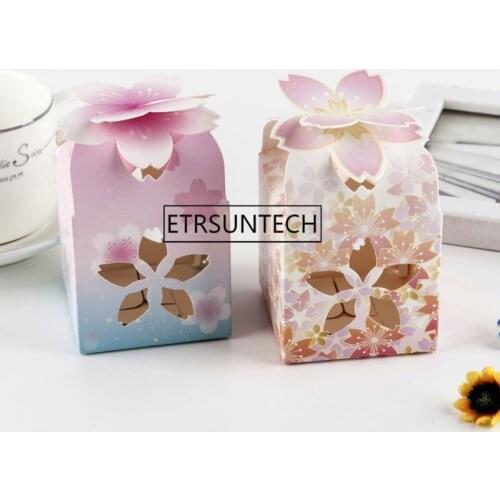 Sakura Gift Paper Box Wedding Favor Laser Cut Flower Candy Box Wedding Party Favor And Gift