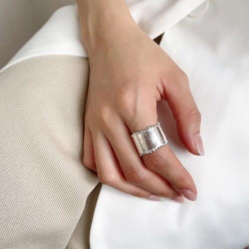 Simple Authentic S925 Sterling Silver FINE Jewelry Double Rows Beads Band ring adjust Jewelry TLJ1648