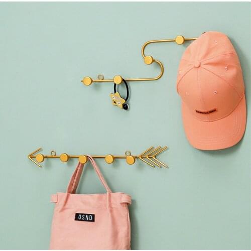 Hook Rack Home Wall-Mounted Decorative Metal Hooks Storage Rack for Towel Bags Clothing