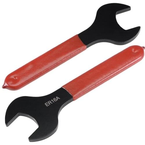 Uxcell Collet Chuck Wrench Spanner for ER16A Lathe Clamping Nut with Red Non-slip Handle 2pcs