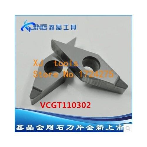 Free shipping 2PCS VCGT110302 PCD Inserts , CNC PCD Diamond insert For Lathe Tools Inserts For SVJCR/SVVCN