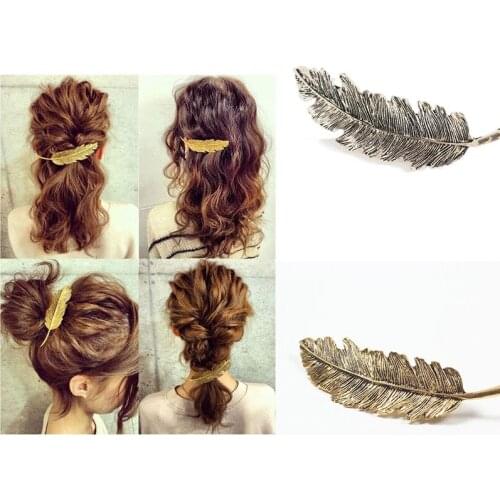 Fashion Korean Leaf Feather Shaped Women Hair Styling Barrettes Hair Clips Hairpins For Women Girls Hair Decorations Hairdress