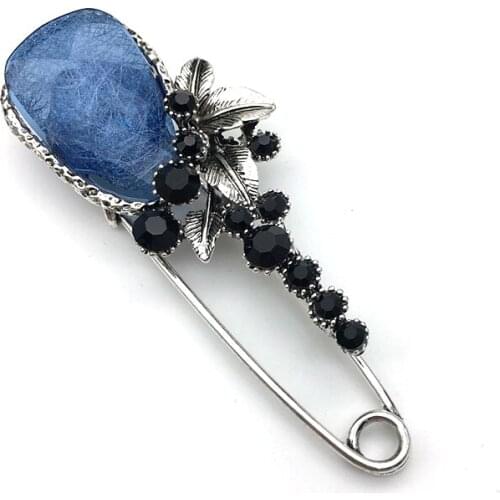 Women Scarf Brooches Big Crystal Rhinestone Sweater Shawl Buckle Clothing Decoration Jewelry Accessories