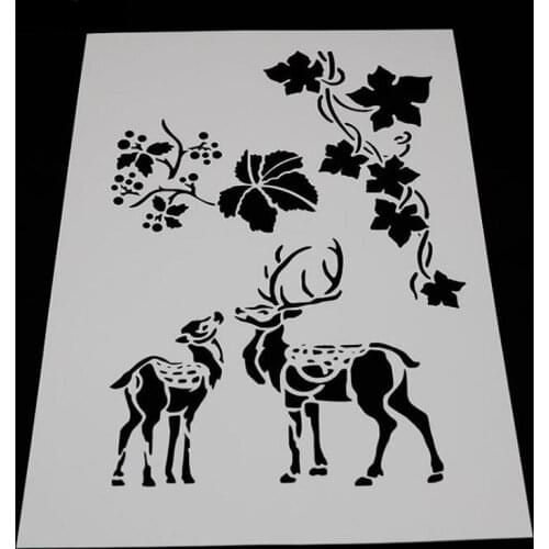1pc Stencils Bullet Journal Grape Deer Painting Template DIY Embossing Stencils Accessories For Scrapbooking Stencil Reusable