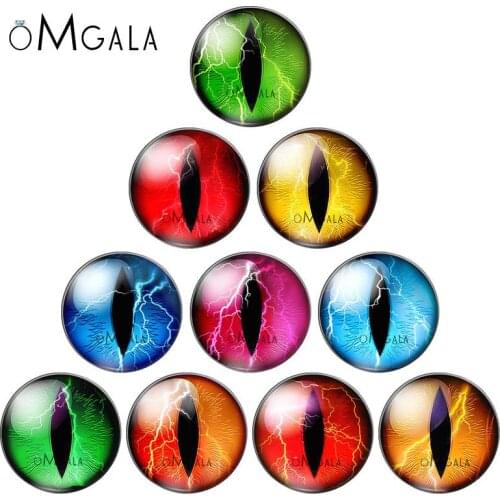 10pcs/lot Round Dome Cat Dragon Eyes Photo Glass Cabochon 10mm To 30mm Diy Jewelry Findings for Pendant Earrings Making In Pairs