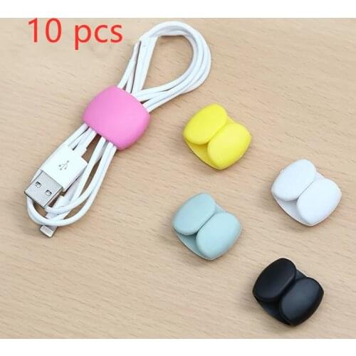 10pcs/lot Small Cable Winder Fashion Portable Travel USB Charger Holder Desk Organizer Wire Cord for Home Desktop Decoration