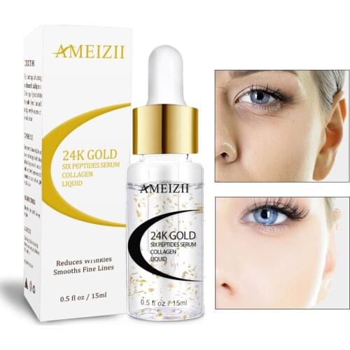 15ml 24K Gold Hexapeptide Hyaluronic Acid Essence Face Skin Care Shrink Pores Anti Aging Intensive Lifting Anti Wrinkles TSLM2