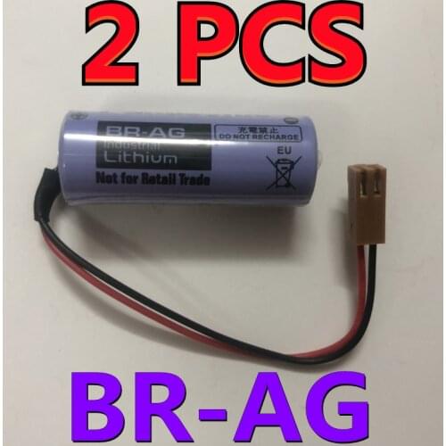 2PCS Brand New BR-AG Battery With Connector 3V 2200mah PLC FANUC Lithium Batteries bateria replace BR-A (Customizable plug)