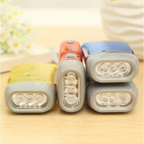 200PCS Portable Flashlight 3 LED Hand Press Camping Wind Crank Flashlight Hand press flashlight Torch Emergency lights