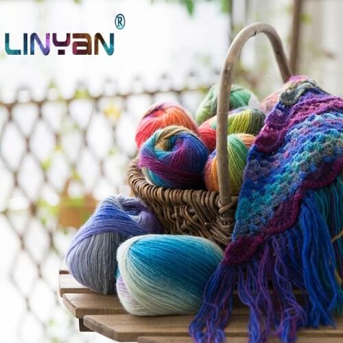 4balls*50g Wool yarn for knitting Space dye wool threads DIY hand knitting scarf tippet cap sweater wool yarn to crochet ZL6249
