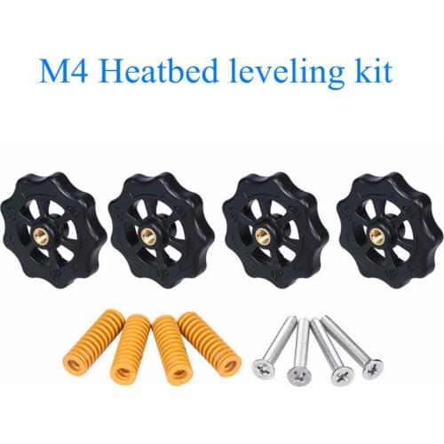 4PCS M4 Screws Nuts Heat Bed Leveling Spring Knob Parts 3D Printers Print Platform Screw Calibration Accessories