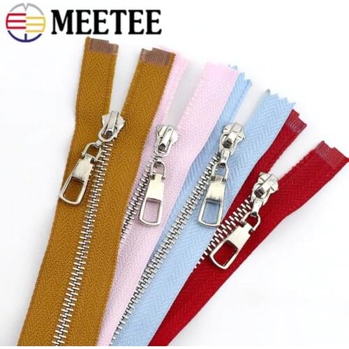 5pcs Silver Metal Close&open-end Zipper 3# 15-70cm DIY Tailor Sewing Tools Garment Bags Shoes Zip Repair Accessories