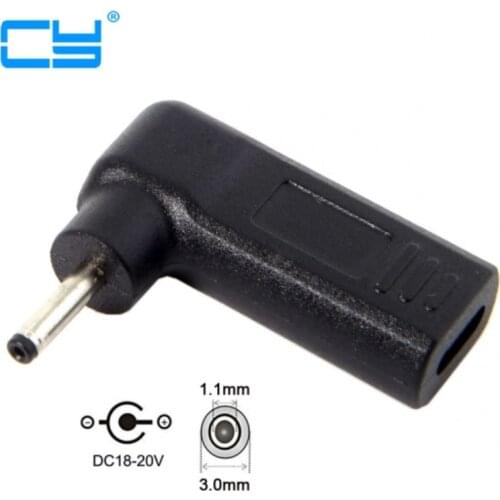 USB 3.1 Type C USB-C to DC 20V 3.0*1.1mm Adapter PD Emulator Trigger 90 Degree Angled
