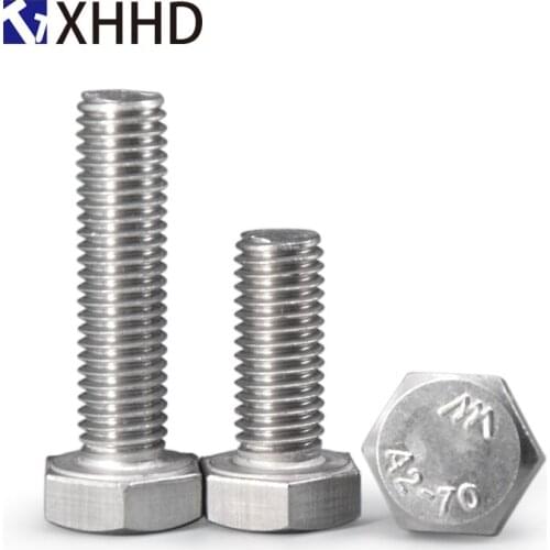 304 Stainless Steel Hex Head Bolt Metric Thread External Hexagon Screw 10#-24 3/16-24 1/4-20 5/16-18 7/16-14 3/8-16