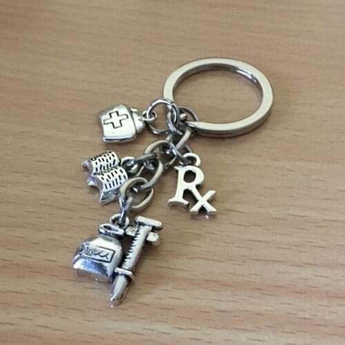 Pharmacist Key Ring Rx Symbol Key Chain Medical Key Chain Dispenser Gift To Doctors and Nurses