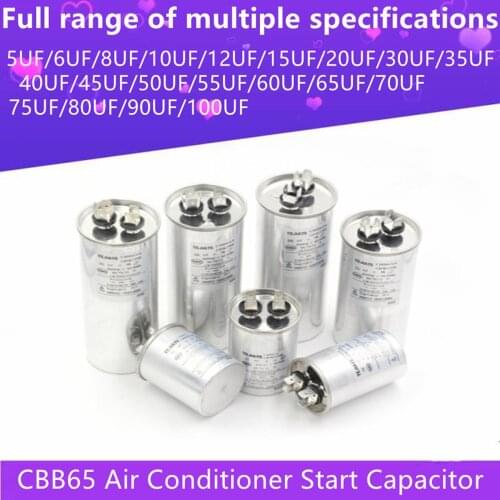 CBB65 Air Conditioning Compressor Starter Capacitor 450V AC Promise Explosion-proof 8UF 10UF, 25UF, 30UF, 35UF, 40UF, 80UF,100UF