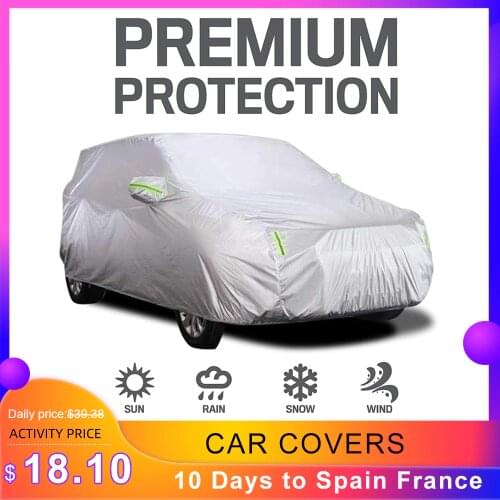 Auto Car Cover Full Covers with Reflective Strip Sunscreen Protection Dustproof UV Scratch-Resistant for 4X4/SUV Business Car