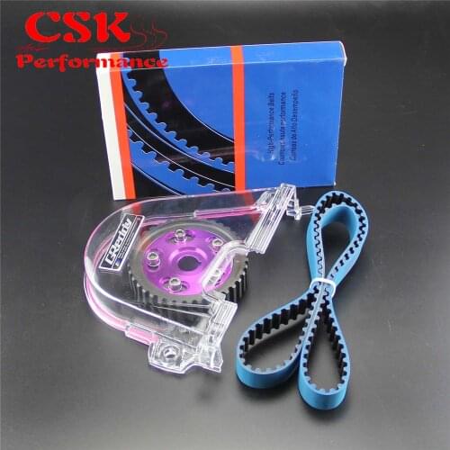 Timing Belt Cover+Cam Pulley w/ Belt Kit Fits For Honda Civic D15 D16C 96-00 Red/Blue/Purple