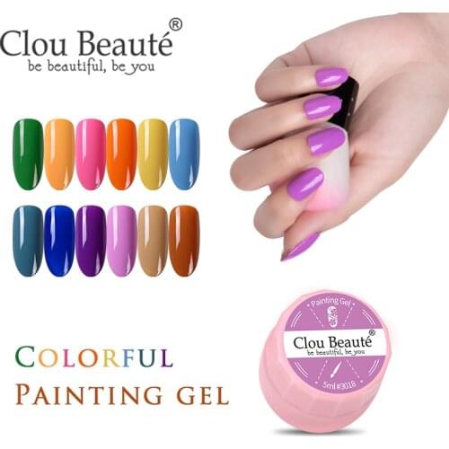 Clou Beaute Painting Gel Hybrid Varnishes Gel Nail Polish Spider Flower Drawing DIY Top Base Coat UV/LED Lacquer Nail Art Primer