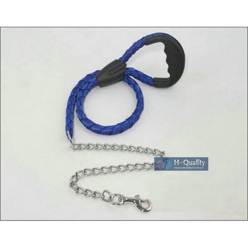 1.2M Long Leash For Pets Leash Dog Leads Of Rubber Handle+Nylon Rope+Stainless Chains And Hooks in 3 Color