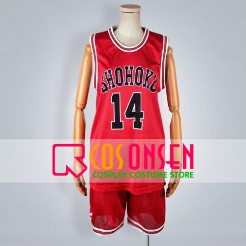 COSPLAYONSEN Slam Dunk Shohoku High School Hisashi Mitsui No.14 Sport Uniform Cosplay Costume