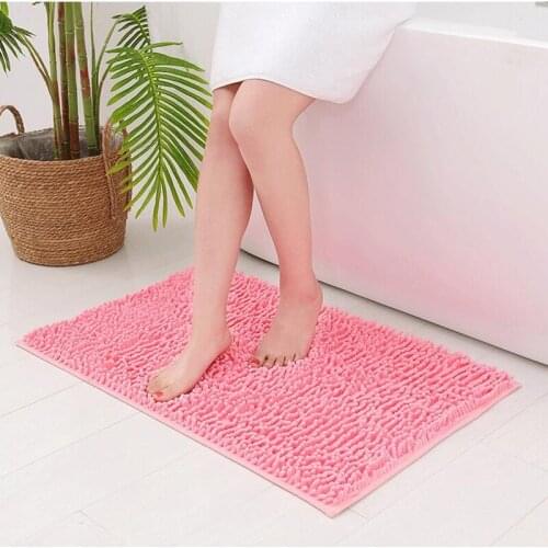 Chenille Bath Mats Home Bedroom Living Room Comfortable Soft Carpet Microfiber Bathroom Door Anti-skid Absorb Water Floor Mats