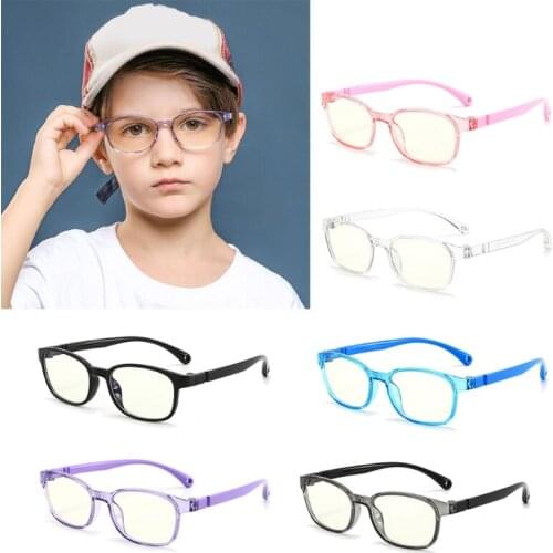 Fashionable Glasses Kids Blue Light Anti Glare Filter Children Eyeglasses Girl Boy Optical Frame Blocking Clear Lenses TR90