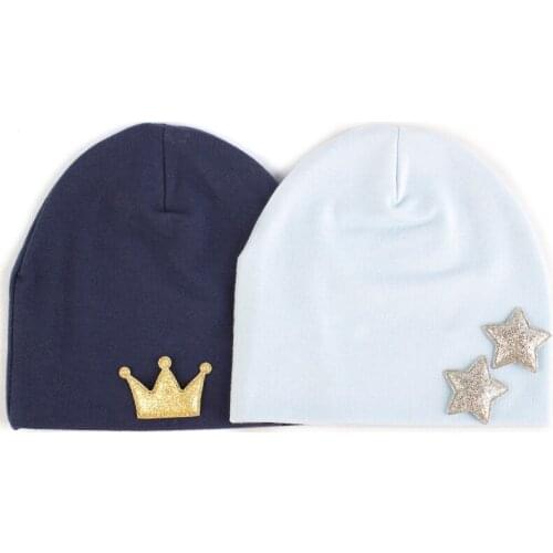 Soft Baby Girls Boys Cotton Beanies Cartoon Pattern Solid Color Cap Infant Newborn Crown Heart Satr Design Cap Winter Warm Hats