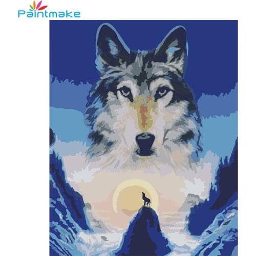 Paintmake Wolf DIY Paint By Numbers For Kids Adult Digital Oil Painting On Canvas Home Wall Art Decorative paintings