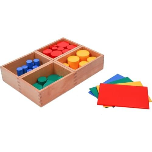 Knobless Cylinders (Set of 4) Sensorial Montessori Materials Visual Sense Exercises Preschool Early Educational Toys Wooden