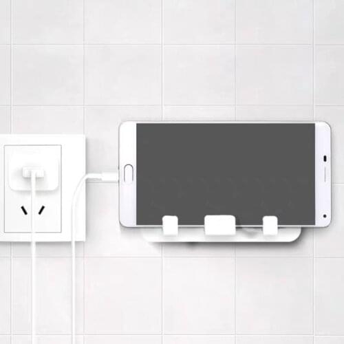 2 Pcs Punch-free hook wall self-adhesive plug hook hanger storage organizer multifunctional kitchen storage shelf